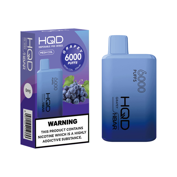 0mg HQD HBAR Disposable Vape Device 6000 Puffs - 2d0116-20