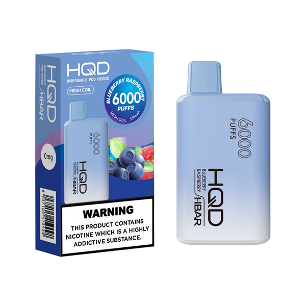 0mg HQD HBAR Disposable Vape Device 6000 Puffs - 2d0116-20