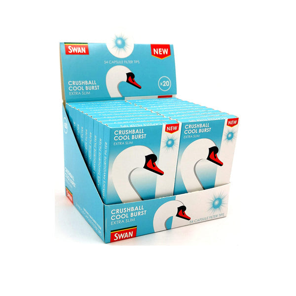 20 Swan Crushball Cool Burst Extra Slim Filter Tips - Vape Center