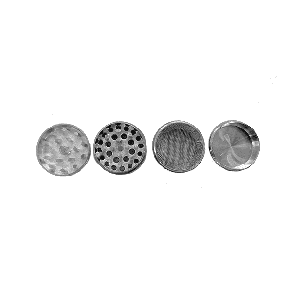 4 Parts Mini Plain Silver Metal Mini Grinder - Vape Center