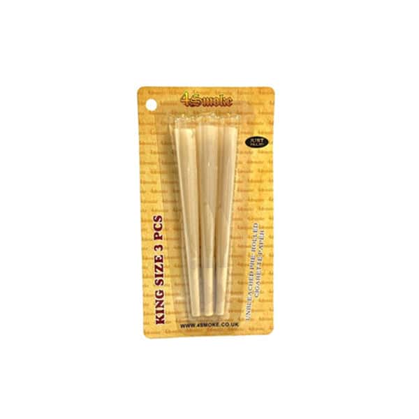 4Smoke King Size 3 piece Organic Brown Pre-rolled Rolling Paper - Vape Center