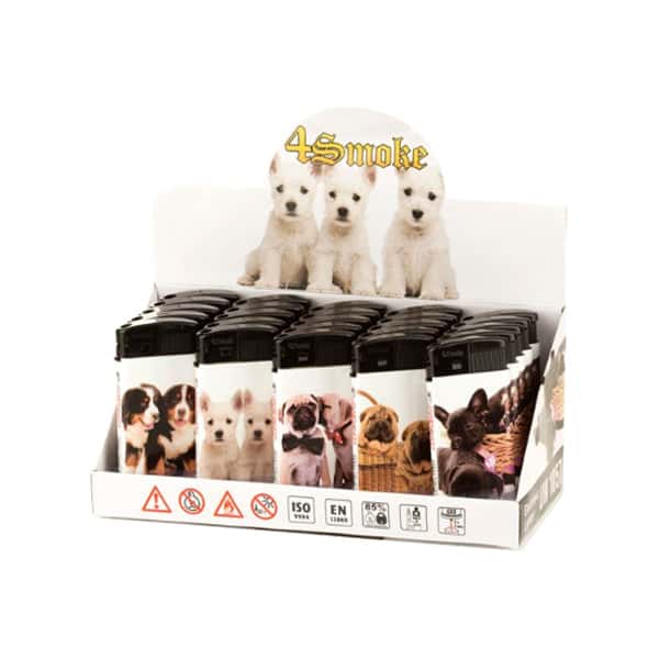 4Smoke Refillable Flat Printed Lighters 25 Pack - XHD8111 - Vape Center