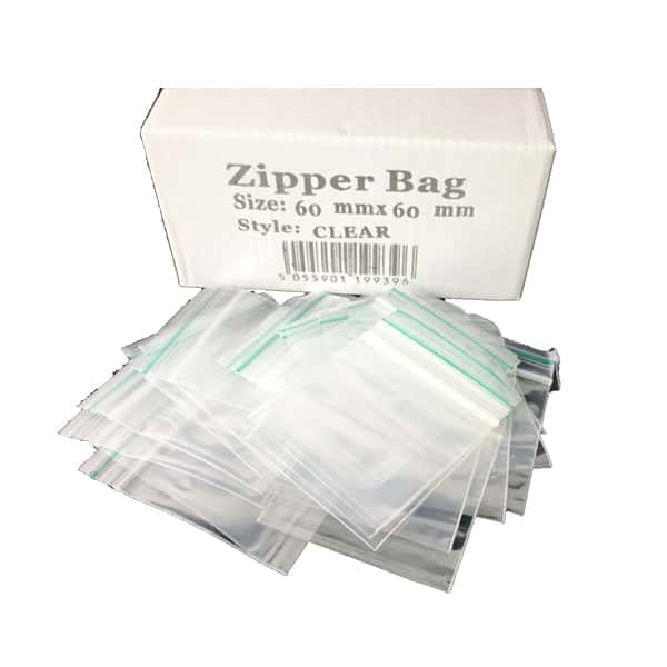 5 x Zipper Branded 60mm x 60mm Clear Bags - Vape Center