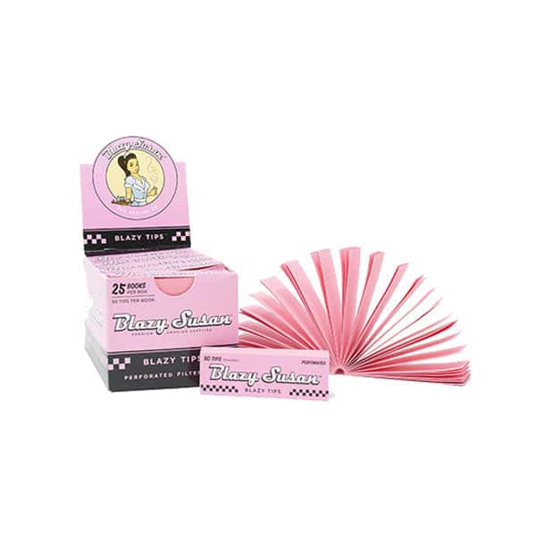 Blazy Susan Pink Rolling 50 Tips - 25 Booklets - Vape Center