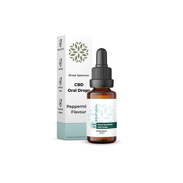 Bnatural 1200mg Broad Spectrum CBD Peppermint Oral Drops - 10ml - Vape Center