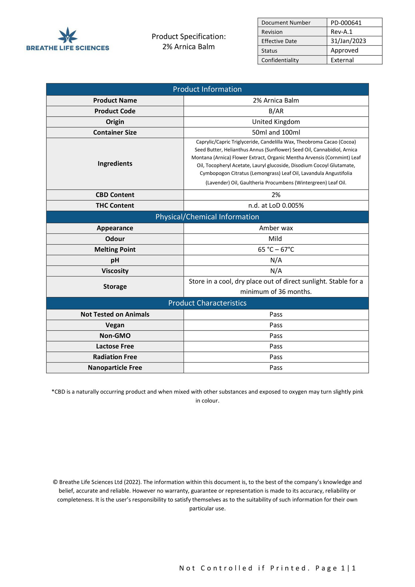 Dr Watson 1000mg CBD Arnica Balm - 100ml - Vape Center