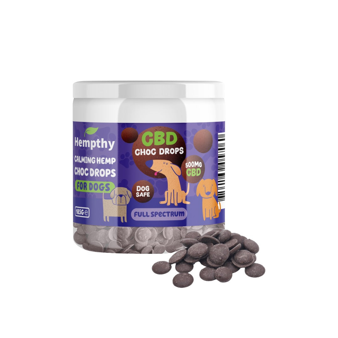 Hempthy 500mg CBD Choc Drops Dog Treats - 30 Treats
