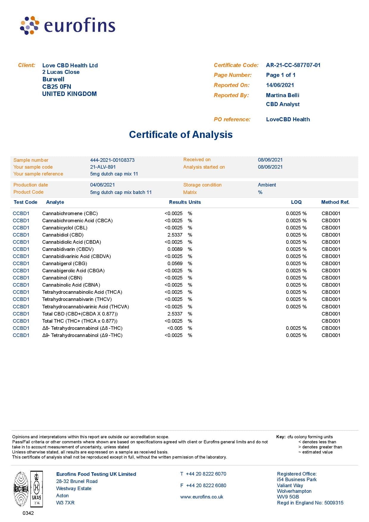Love CBD 150mg Dutch CBD Capsules - 30 Caps - Vape Center