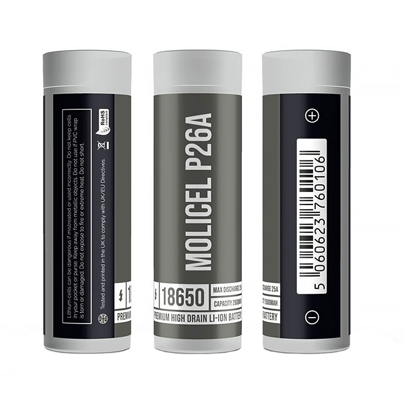 Molicel P26A 18650 Battery in Case - Vape Center