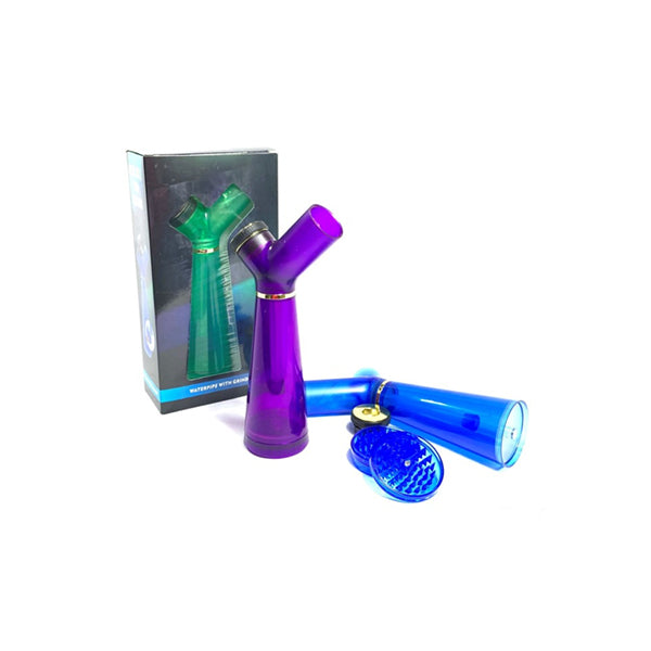 New Plastic Water Pipe With Grinder Base - YD240 - Vape Center