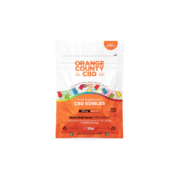 Orange County CBD 100mg Mini CBD Gummy Bears - 6 Pieces - Vape Center