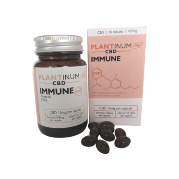 Plantinum CBD 450mg CBD Immune Soft Gel Capsules - 30 Caps - Vape Center