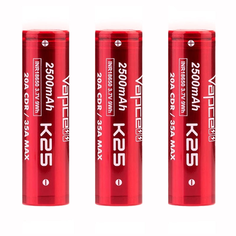 Vapcell K25 18650 Battery in Case - Vape Center