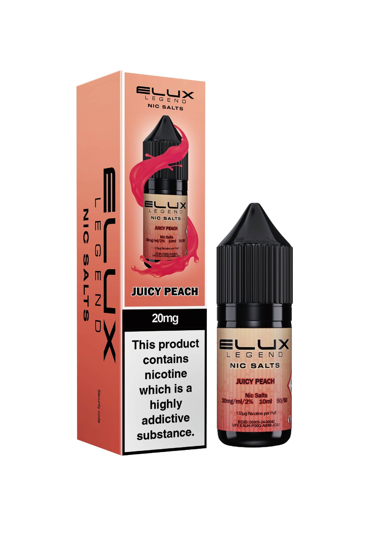 Elux Juicy Peach Nic Salt Eliquid