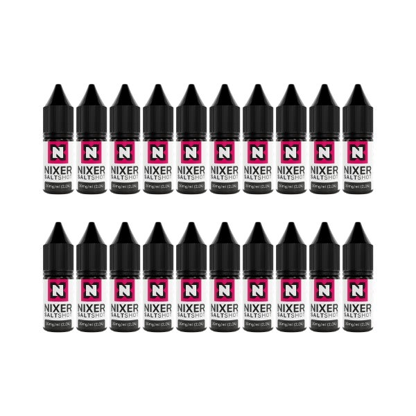 Nixer 50/50 Salt Nic Shots, 20 Pack, 10mg & 20mg