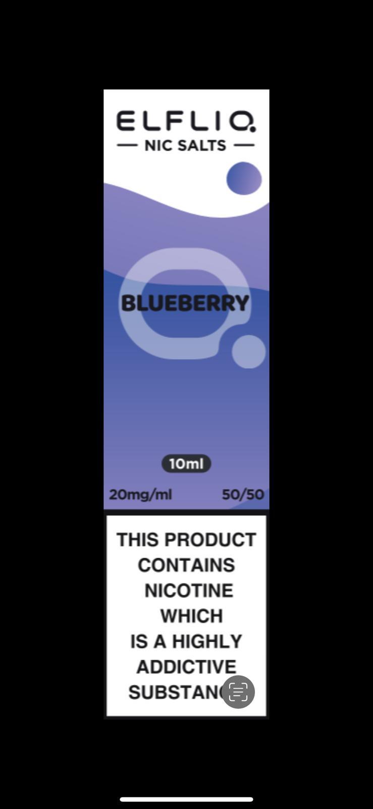 Elf Bar ELFLIQ Blueberry Nic Salt Eliquid