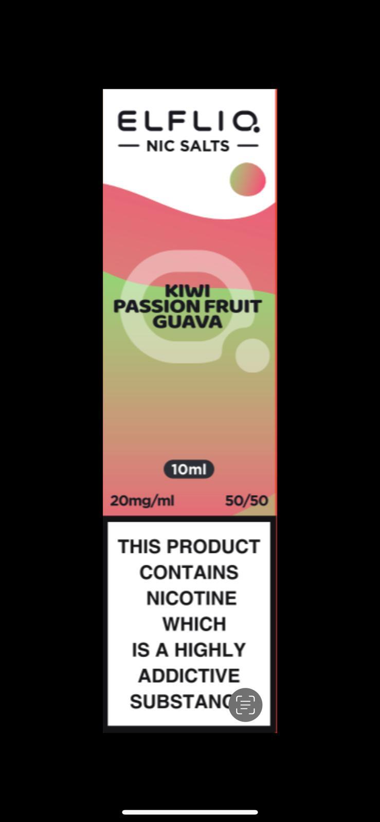 Elf Bar ELFLIQ Kiwi Passion Fruit Guava Nic Salt Eliquid