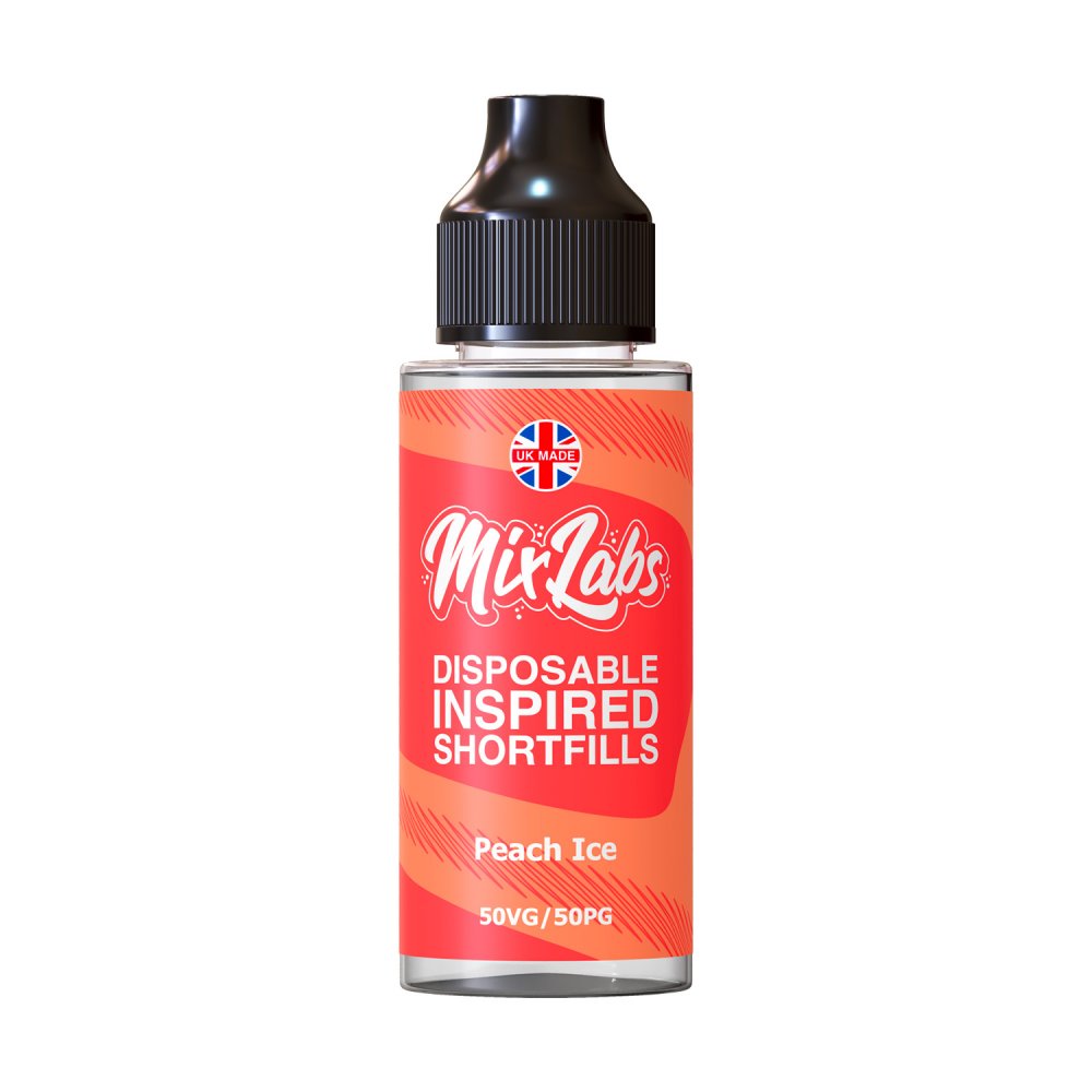 Mix Labs Peach Ice 100ml Shortfill Eliquid