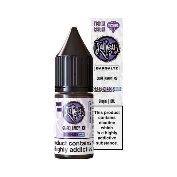 Ruthless Bar Saltz Grape Heads On Ice Nic Salt Eliquid