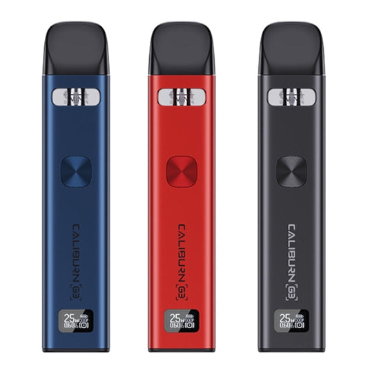 Uwell Caliburn G3 compact refillable pod kit, a handy vape to take on a plane in your hand luggage