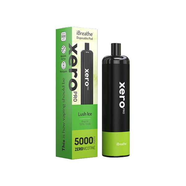 0mg iBreathe Xero Pro Disposable Vape Pod 5000 Puffs - Vape Center