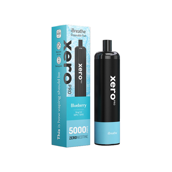 0mg iBreathe Xero Pro Disposable Vape Pod 5000 Puffs - Vape Center