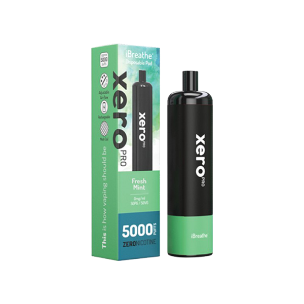 0mg iBreathe Xero Pro Disposable Vape Pod 5000 Puffs - Vape Center