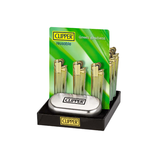 12 Clipper CMP11R Metal Flint Green Gradient Lighters - CM0S127UK - 2d0116-20