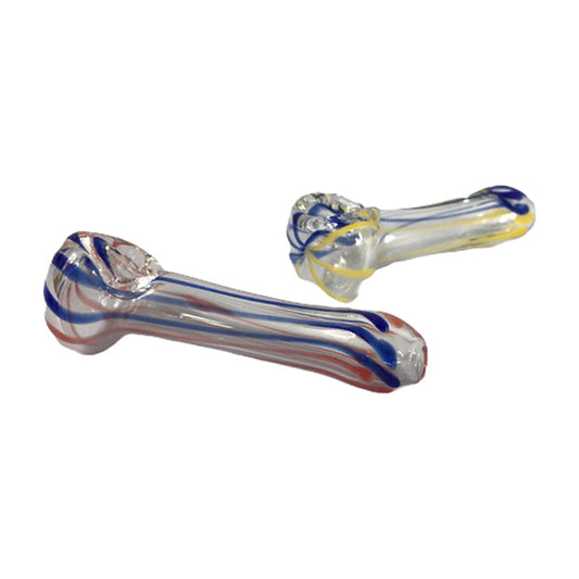 12 x Mix Rainbow Colour Smoking Glass Spoon Pipe - IP2.5 - 2d0116-20
