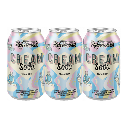 12 x Rebelicious 15mg CBD Cream Soda Sparkling Soft Drink - 330ml - 2d0116-20