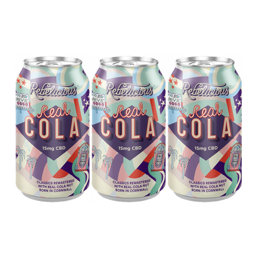 12 x Rebelicious 15mg CBD Real Cola Sparkling Soft Drink - 330ml - 2d0116-20