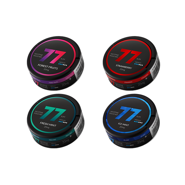 20mg 77 Slim Medium Nicotine Pouches - 20 Pouches - Vape Center