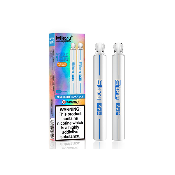 20mg Sikary S600 Twin Pack Disposable Vapes 1200 Puffs - Vape Center