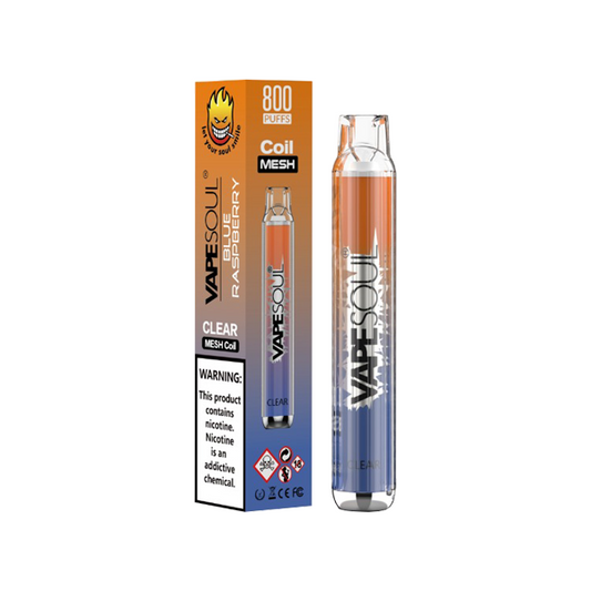 20mg VapeSoul Clear Disposable Vape Device 800 Puffs - Vape Center