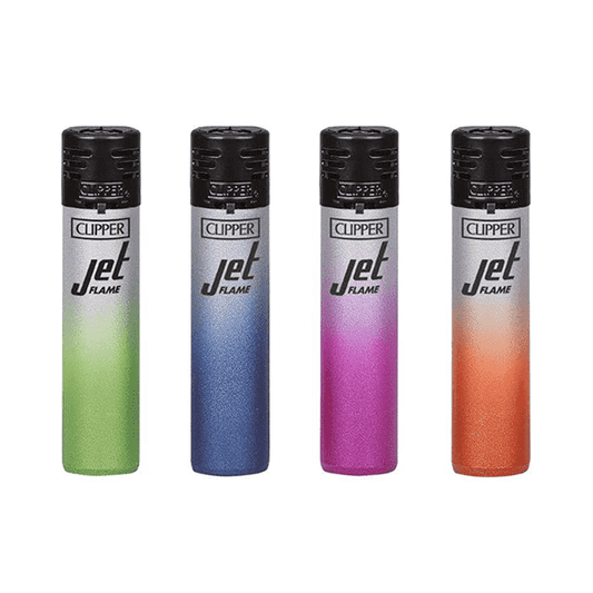 24 CKJ11RH Clipper Electronic Jet Flame Silver Gradient Lighters - CKJ2B013UKH - Vape Center