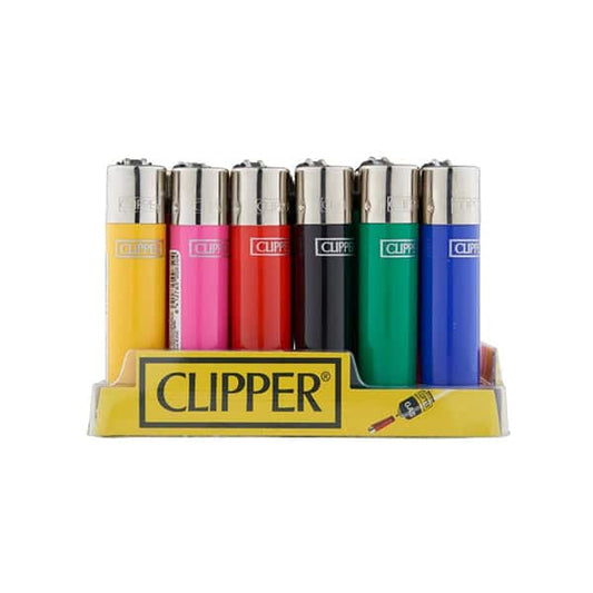 24 Clipper Solid Colours Classic Refillable Lighters - Vape Center