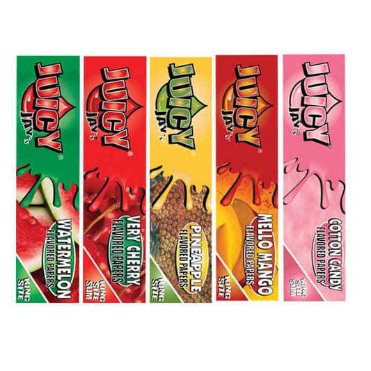 24 Juicy Jay King Size Flavoured Slim Rolling Paper - Full Box - Vape Center