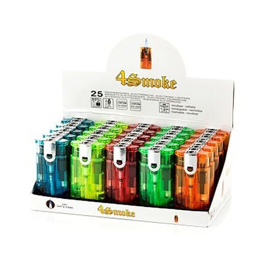 25 x 4smoke Double Flame Electronic Lighters - 8248 - 2d0116-20