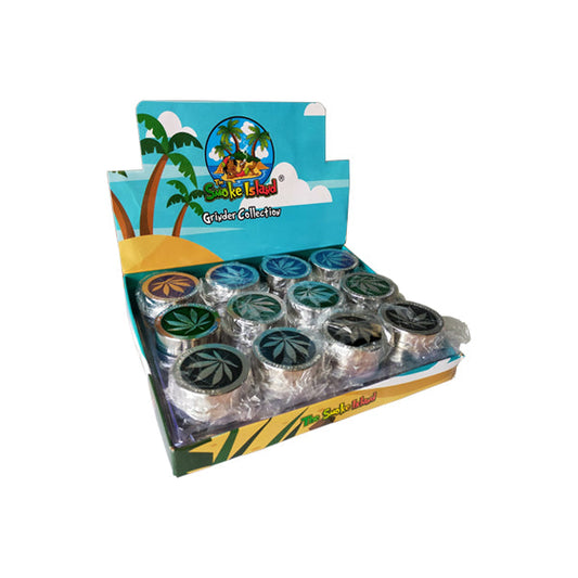 2 Parts Metal Silver Grinder - SMK523DYS - Vape Center