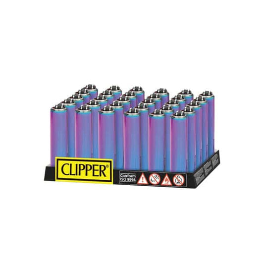30 Clipper Micro Metal Cover Metallic Mixed Icy Lighters - Vape Center