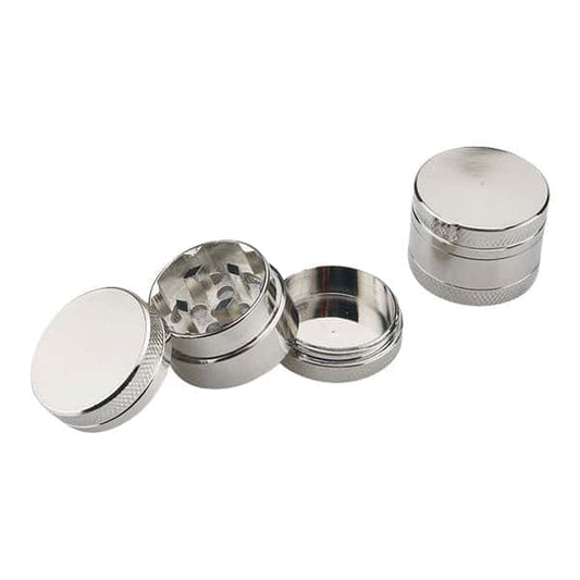 3 Parts Metal Silver Tobacco Mini Grinder - PH1825 - Vape Center