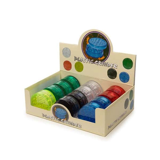 3 Parts Mixed Colour Plastic Grinder - HX048 - Vape Center