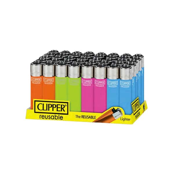 40 Clipper CP11RH Classic Flint Fluo Branded Refillable Lighters - CL1C103UKH - Vape Center