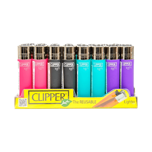 40 Clipper CP11RH Classic Large Flint Painted Soft Touch Lighters - CL2C210UKH - Vape Center