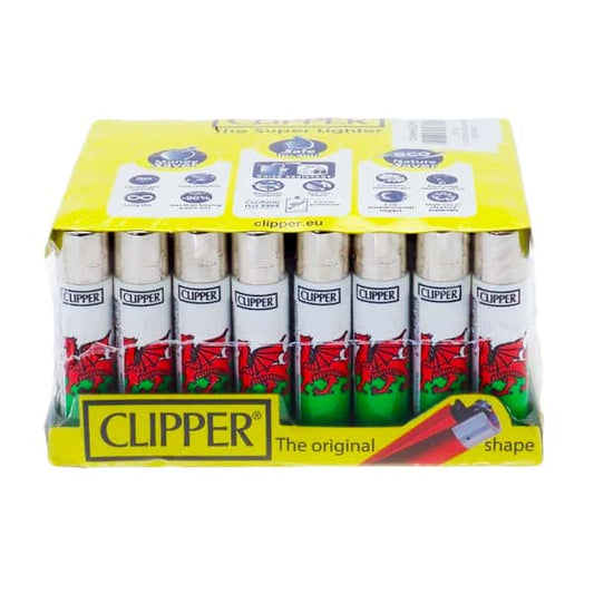 40 Clipper Refillable Classic Lighters Wales Flag - CL5C047UKH - Vape Center