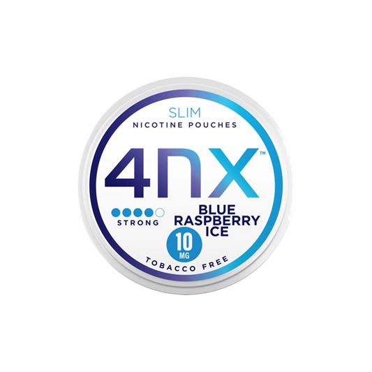 4NX 10mg Blue Raspberry Ice Slim Nicotine Pouches - 20 Pouches - 2d0116-20