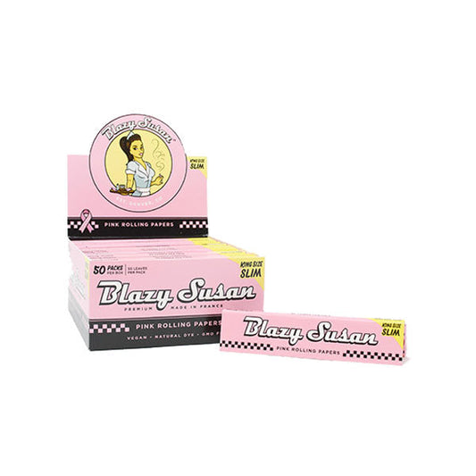 50 Blazy Susan Pink King Size Rolling Papers - 2d0116-20