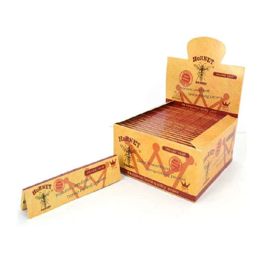 50 Hornet Brown King Size Organic Rolling Papers - Vape Center