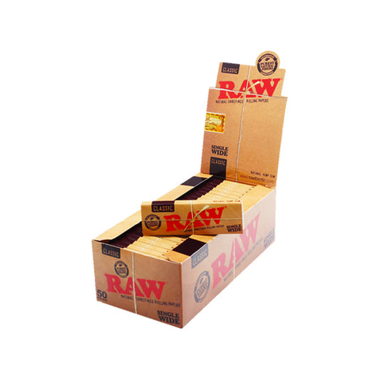 50 Raw Classic Wide Rolling Papers - 2d0116-20