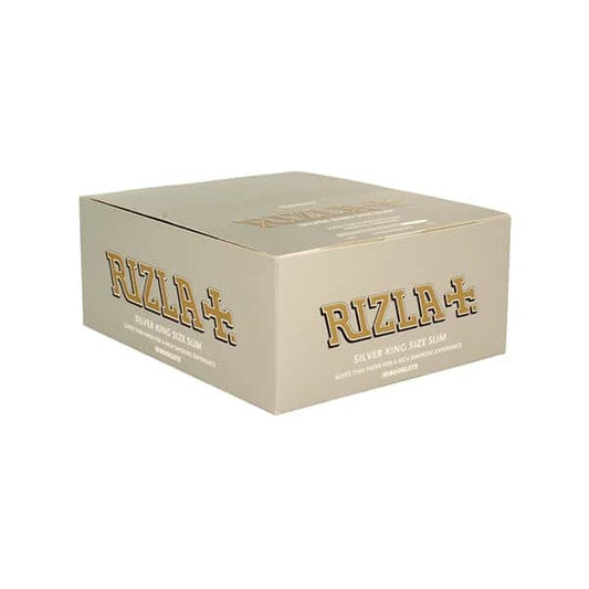 50 Silver King Size Slim Rizla Rolling Papers - Vape Center